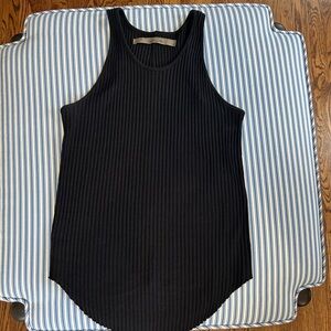 Enza Costa Black Ribbed Tank Top